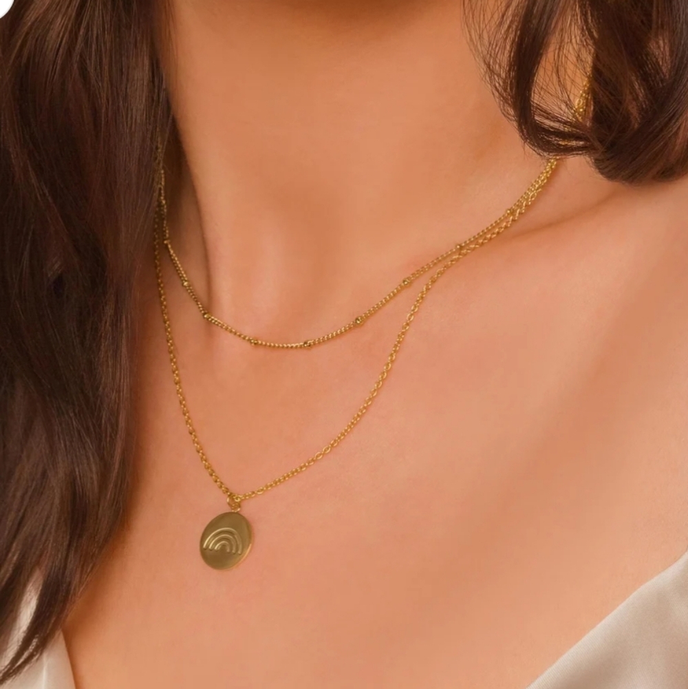 Forever Femme Rainbow Layered Charm Necklace